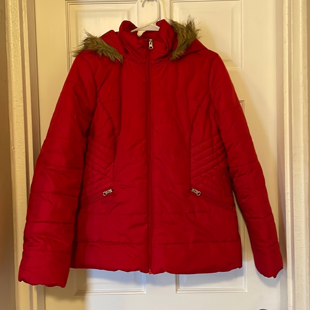 Women’s XL Krush Hooded Coat with Faux-Fur Trim Size XL